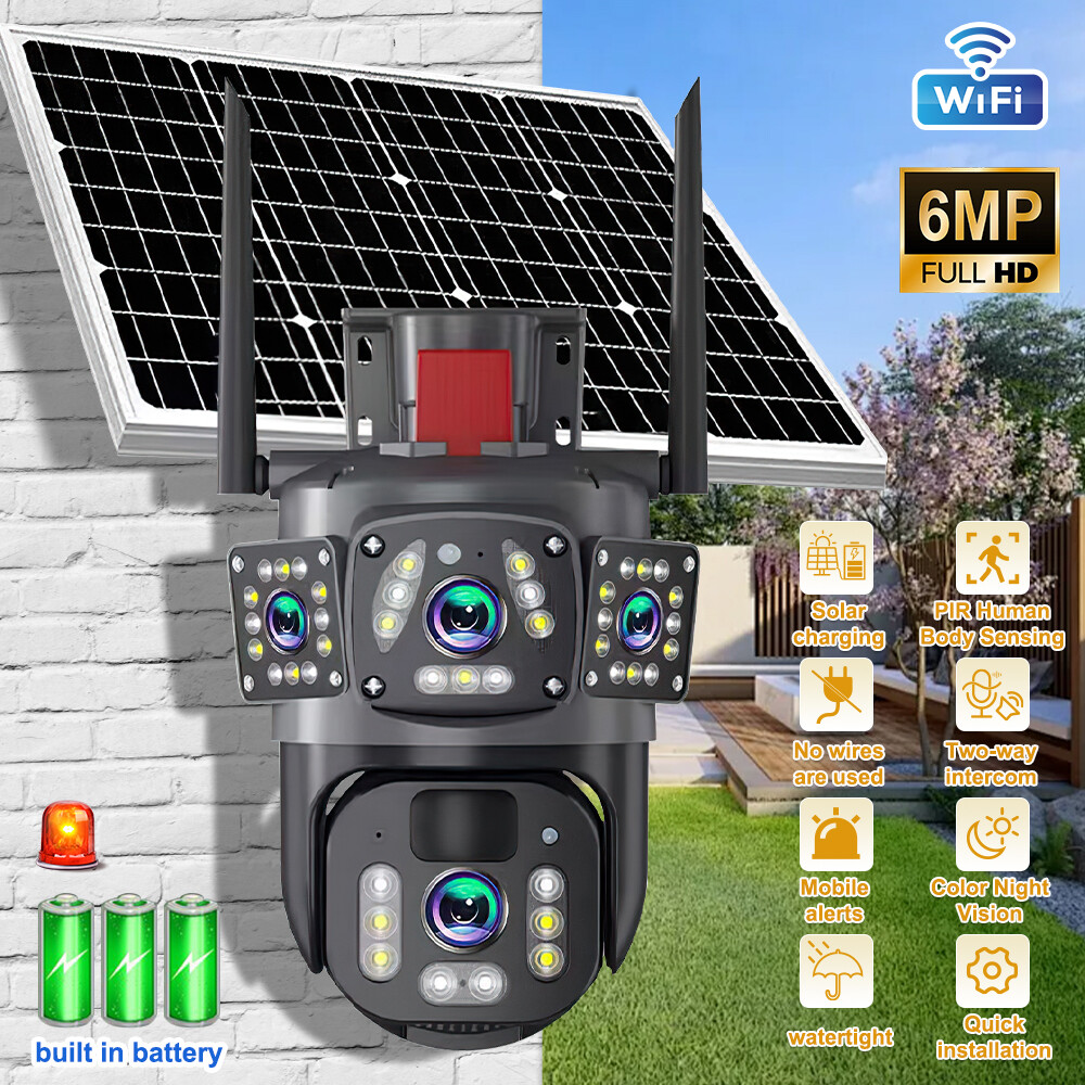 Camara De Seguridad Solar HD Wifi Inalambrica Con Vision Nocturna Para Exterior
