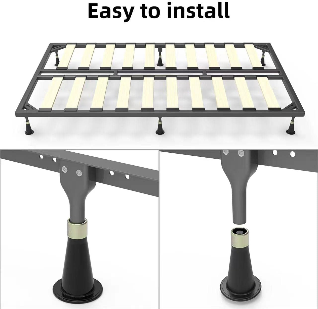 6 Pcs Bed Frame Feet,Feet for Replace Wheels,Risers for Bed Frame,Prevent Slidin