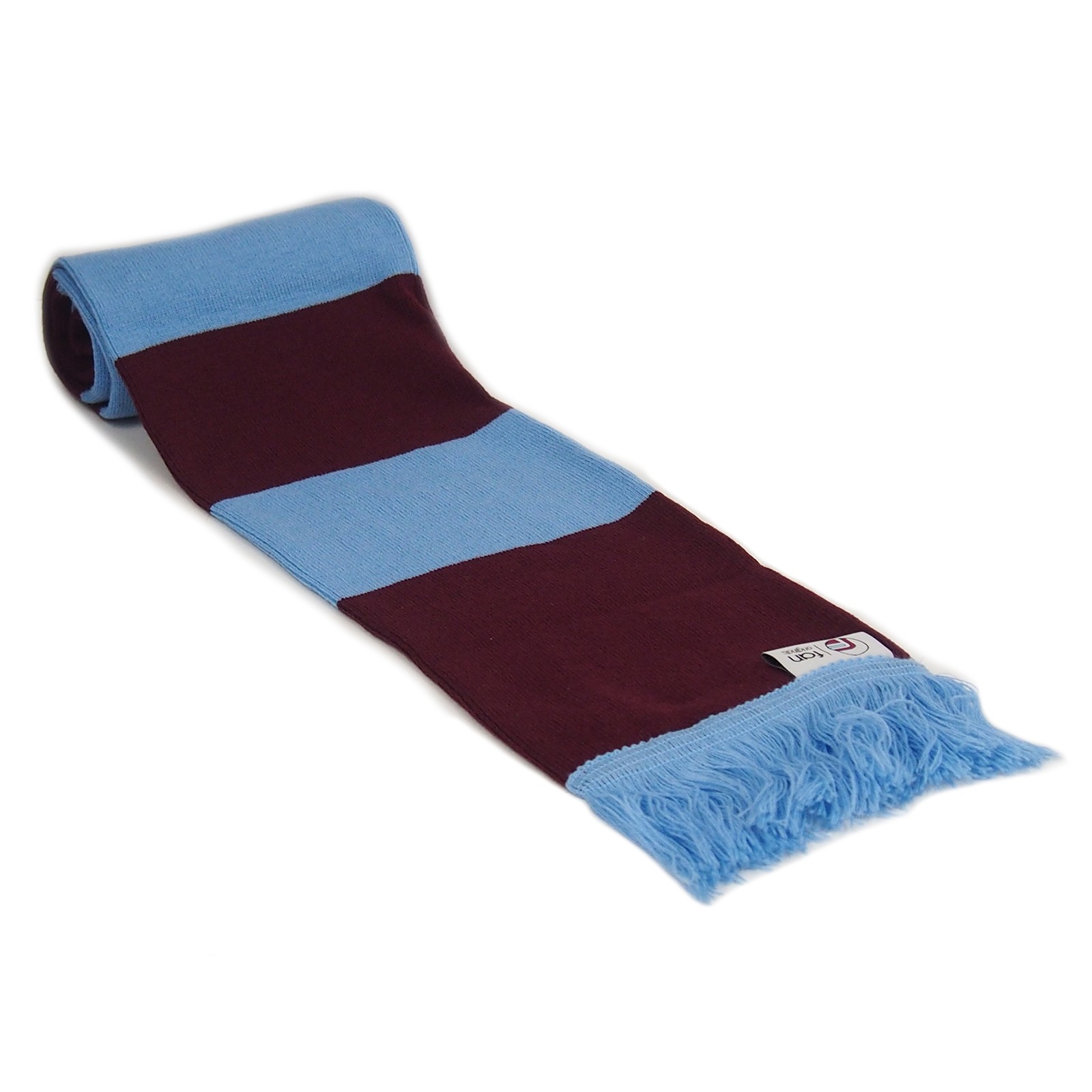 Fan Originals Retro Soccer Bar Scarf in Burnley Colours Claret Blue