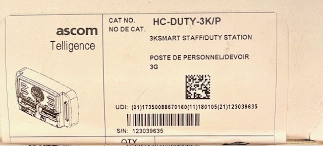 ASCOM TELLIGENCE HC-DUTY-3K/P 3K SMART STAFF DUTY STATION