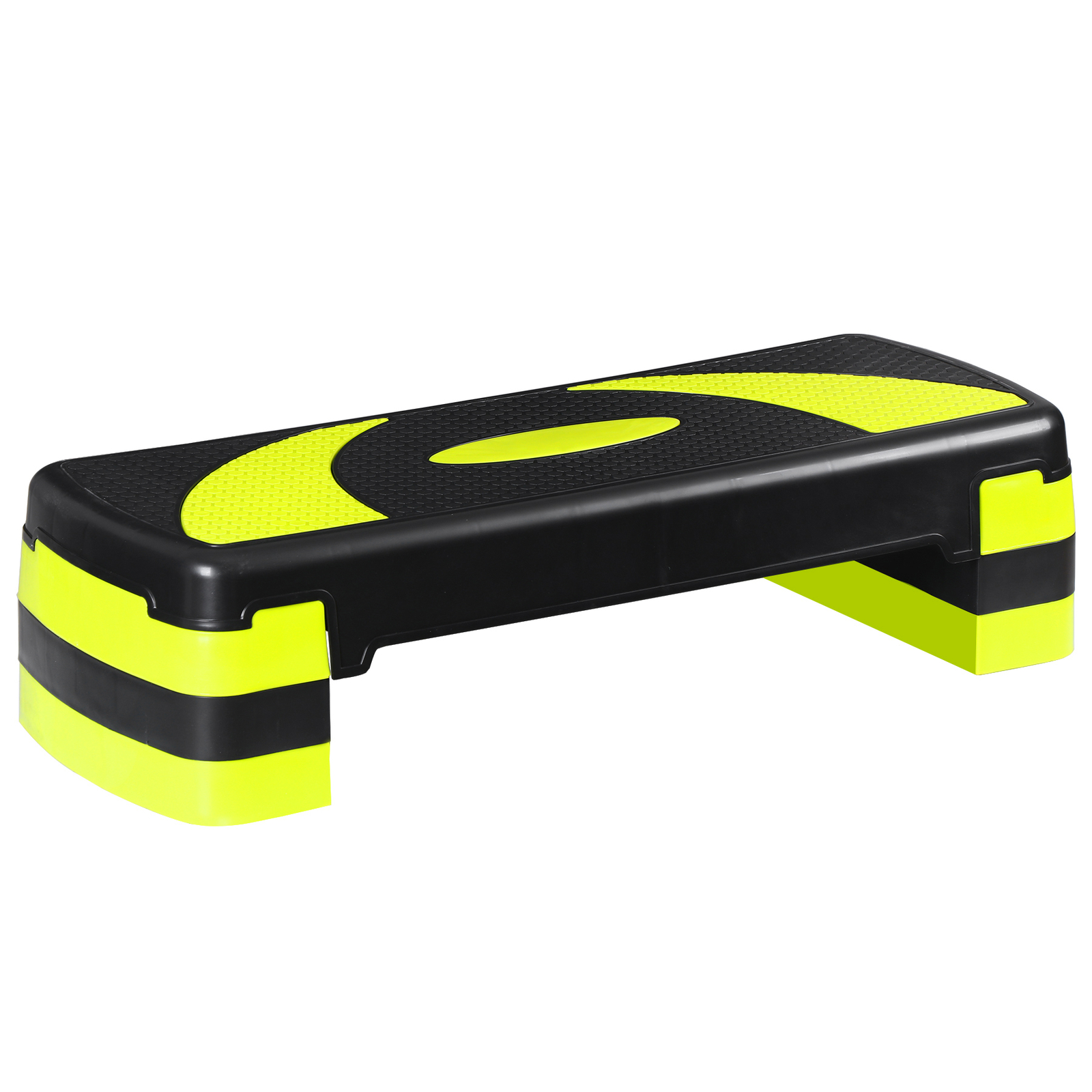 Step Aerobic Platform w/4 Stackable Riser Exercise Step Adjust 4"-6''-8'' Yellow