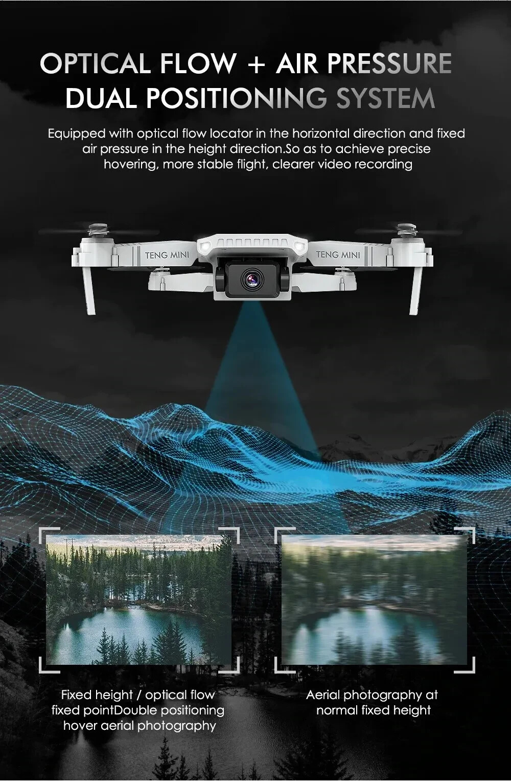 MINI KF-609 Drone 4K HD Camera and FPV Stable Height Fly Quadcopter Bundle