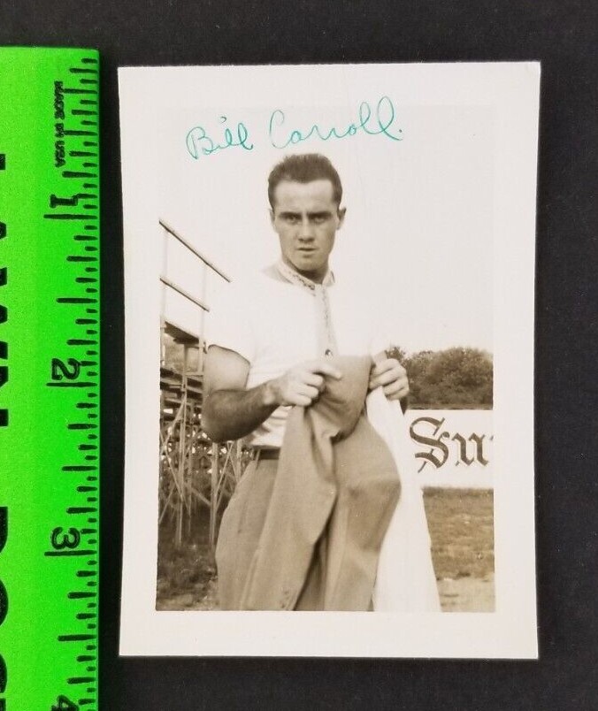 Vintage 1949 Bill Carroll Sunbury Reds Minor League Baseball Snapshot Photo