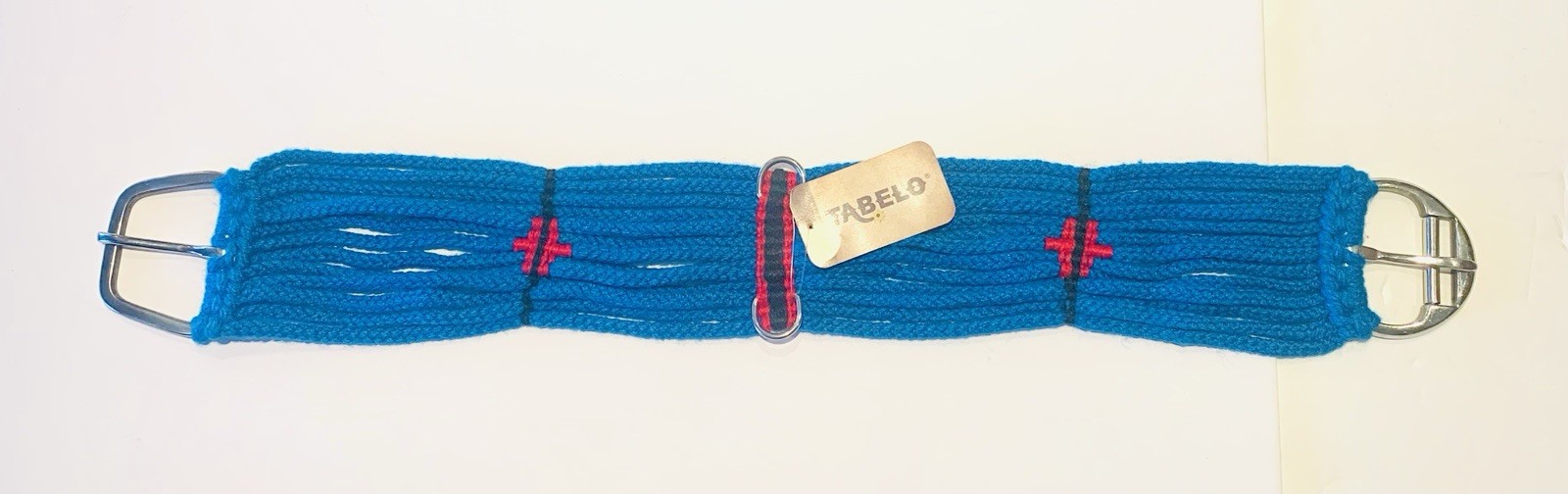 Vibrant Turquoise/Red Western Horse Cinch Woven Cashmillion Wool 13 Strand 32”