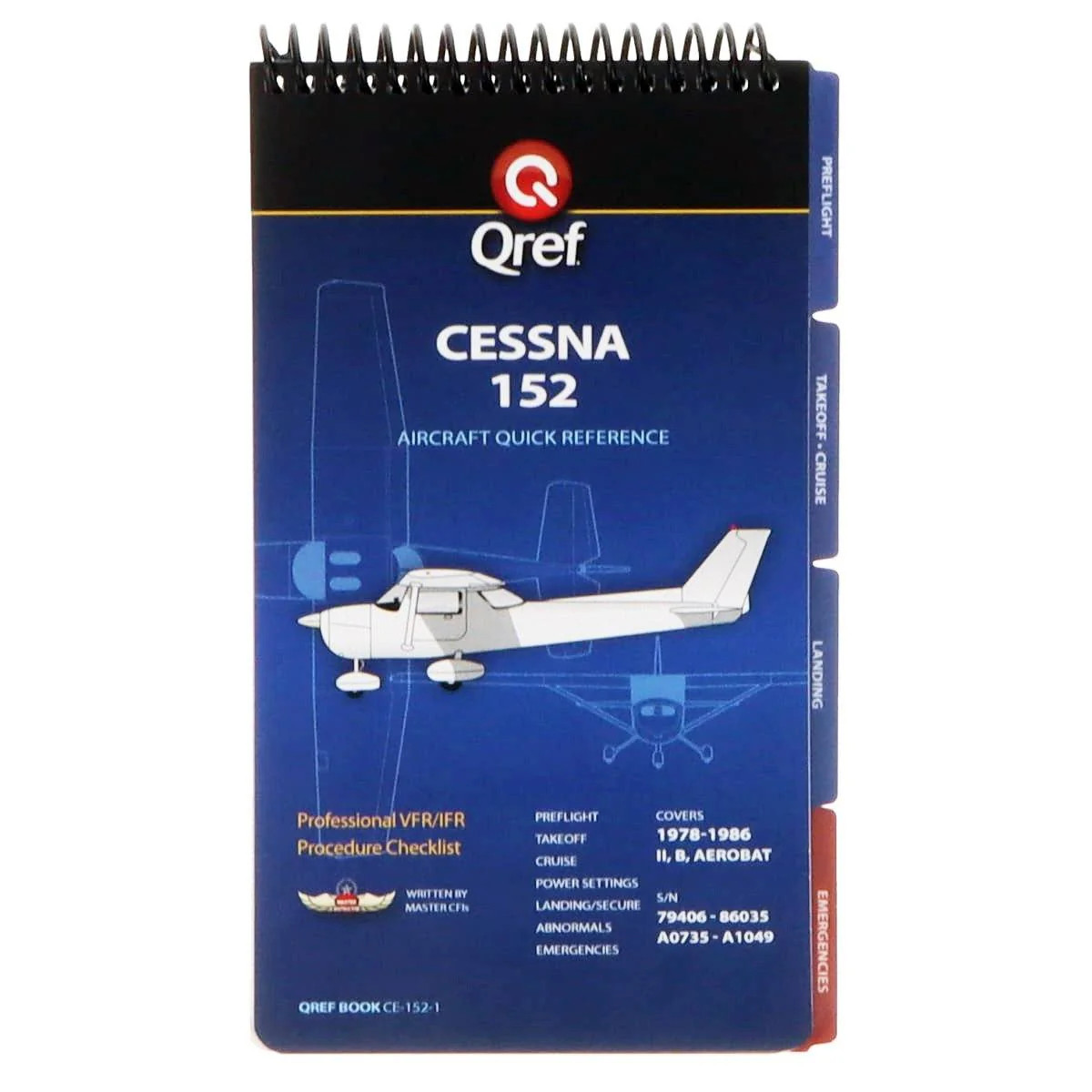 NEW Qref Cessna 152 (1978-86) Pilot Aircraft Procedures Checklist Flip Book