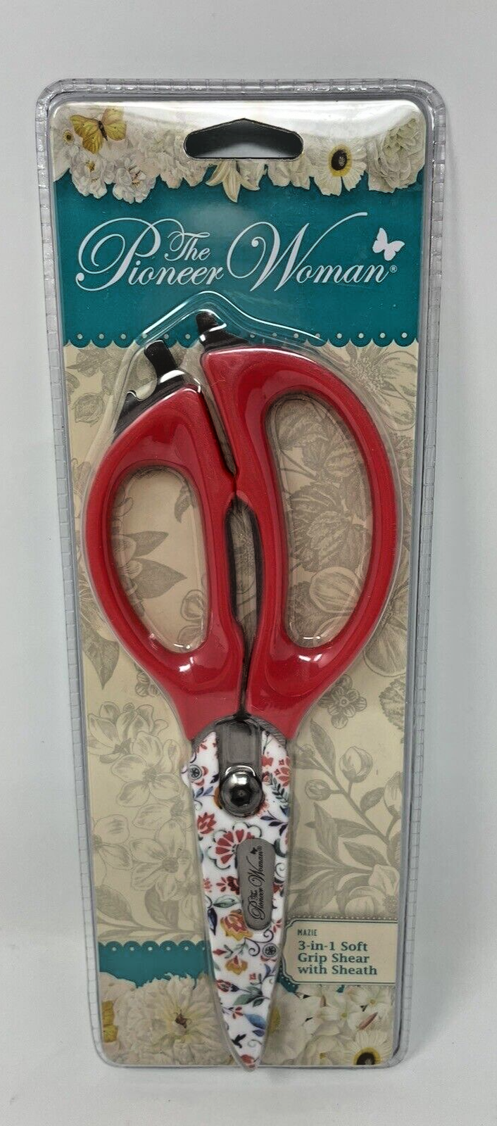 The Pioneer Woman 3-In-1 Soft Grip Shear with Sheath - MAZIE