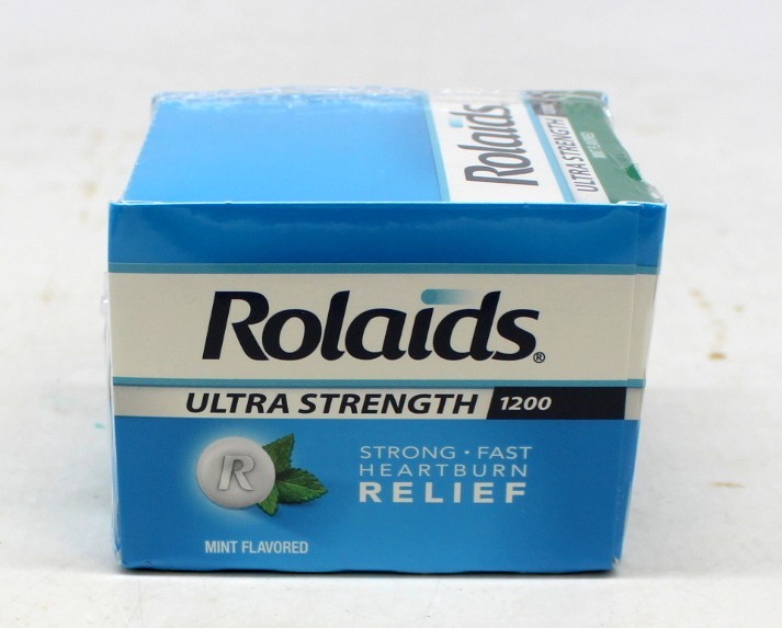 Rolaids Ultra Strength 1200 Mint Antacid Chewable Tablets Bulk Box of 12 Rolls