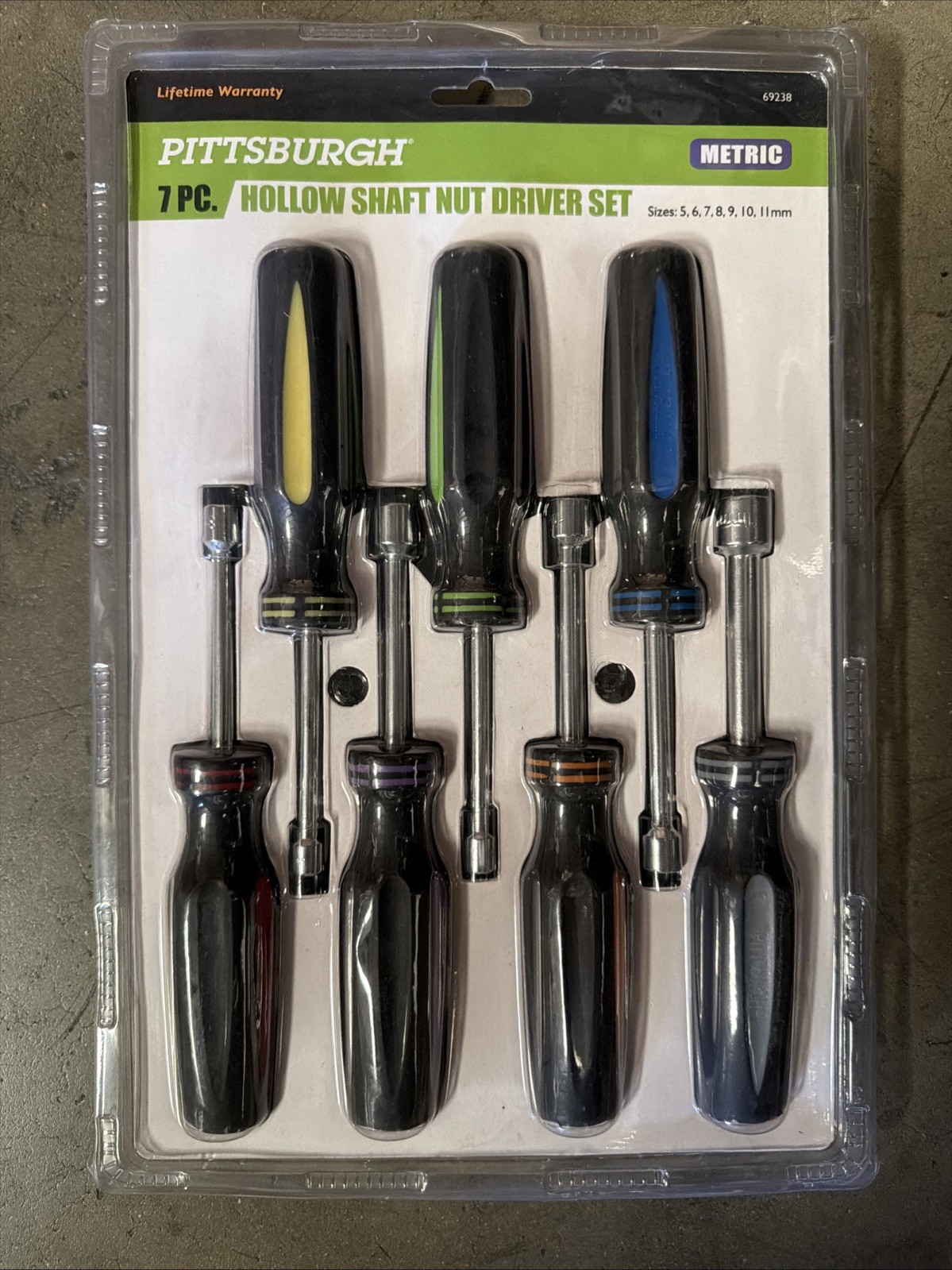 Pittsburgh 7pc Hollow Shaft Nut Driver Set -Metric- Sizes 5/6/7/8/9/10/11 #69238