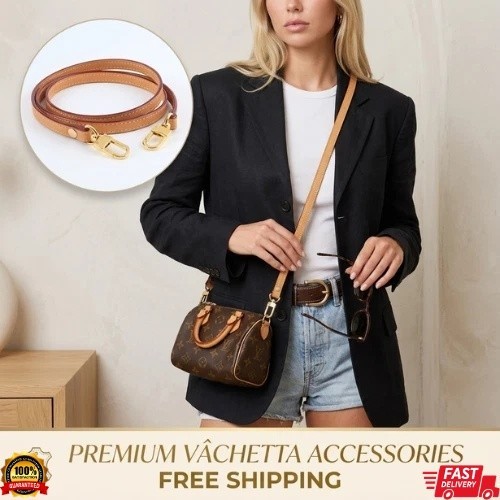 Genuine Vachetta Leather Shoulder Bag Strap LV Speedy Replacement Crossbody