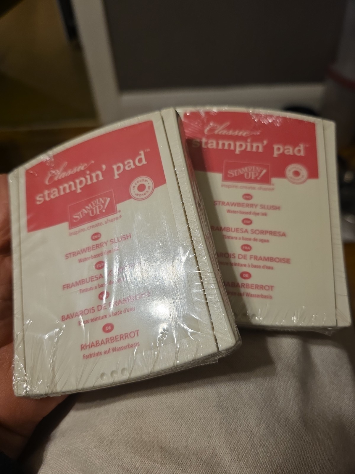 NEW!! Stampin Up Strawberry Slush Ink Pad Lot Of 2  Still In Plastic Wrap