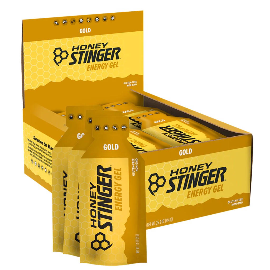 Honey Stinger Energy Gel Gold, Box of 24 With B Vitamins & Electrolytes