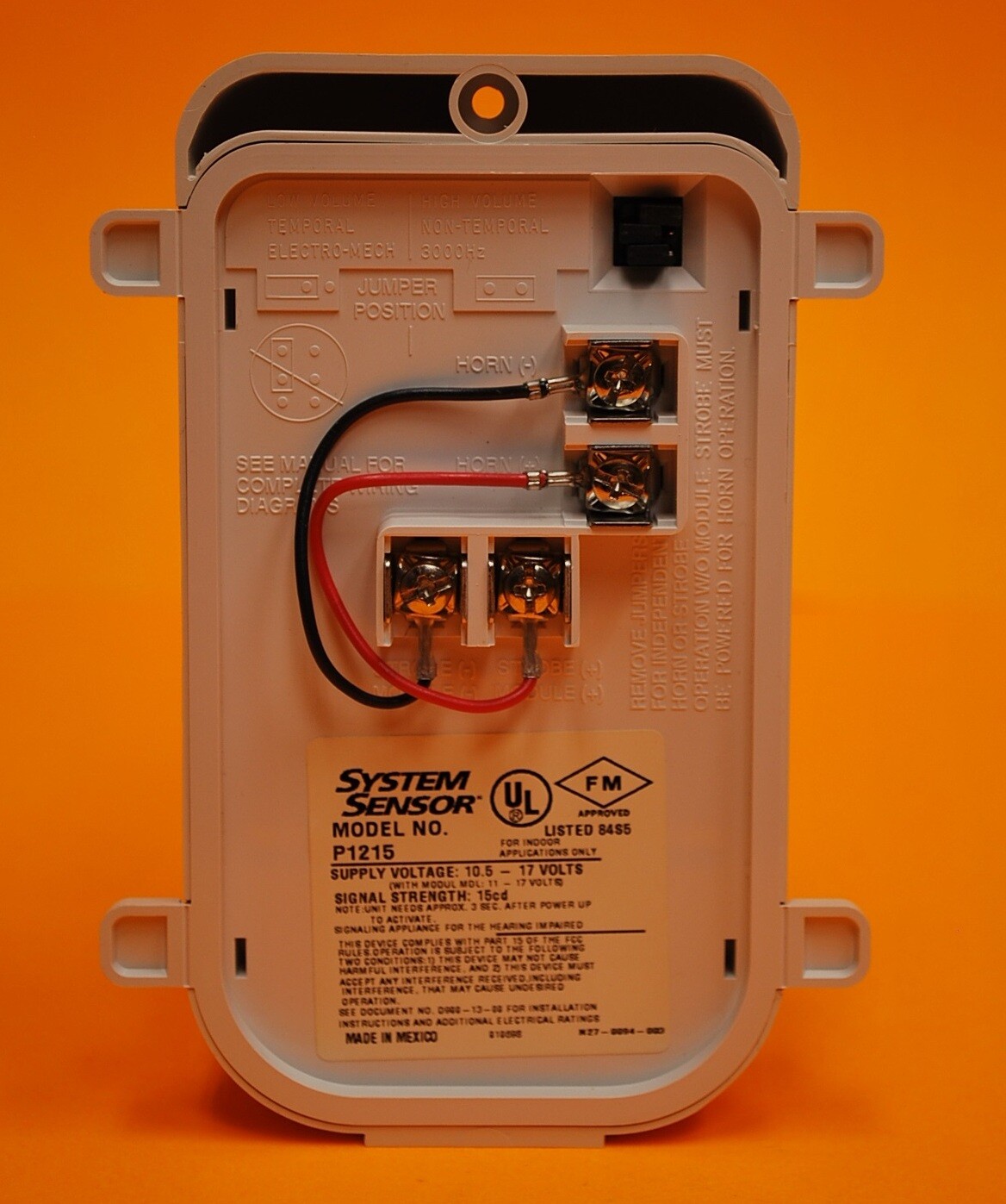 System Sensor P1215W White Strobe Horn