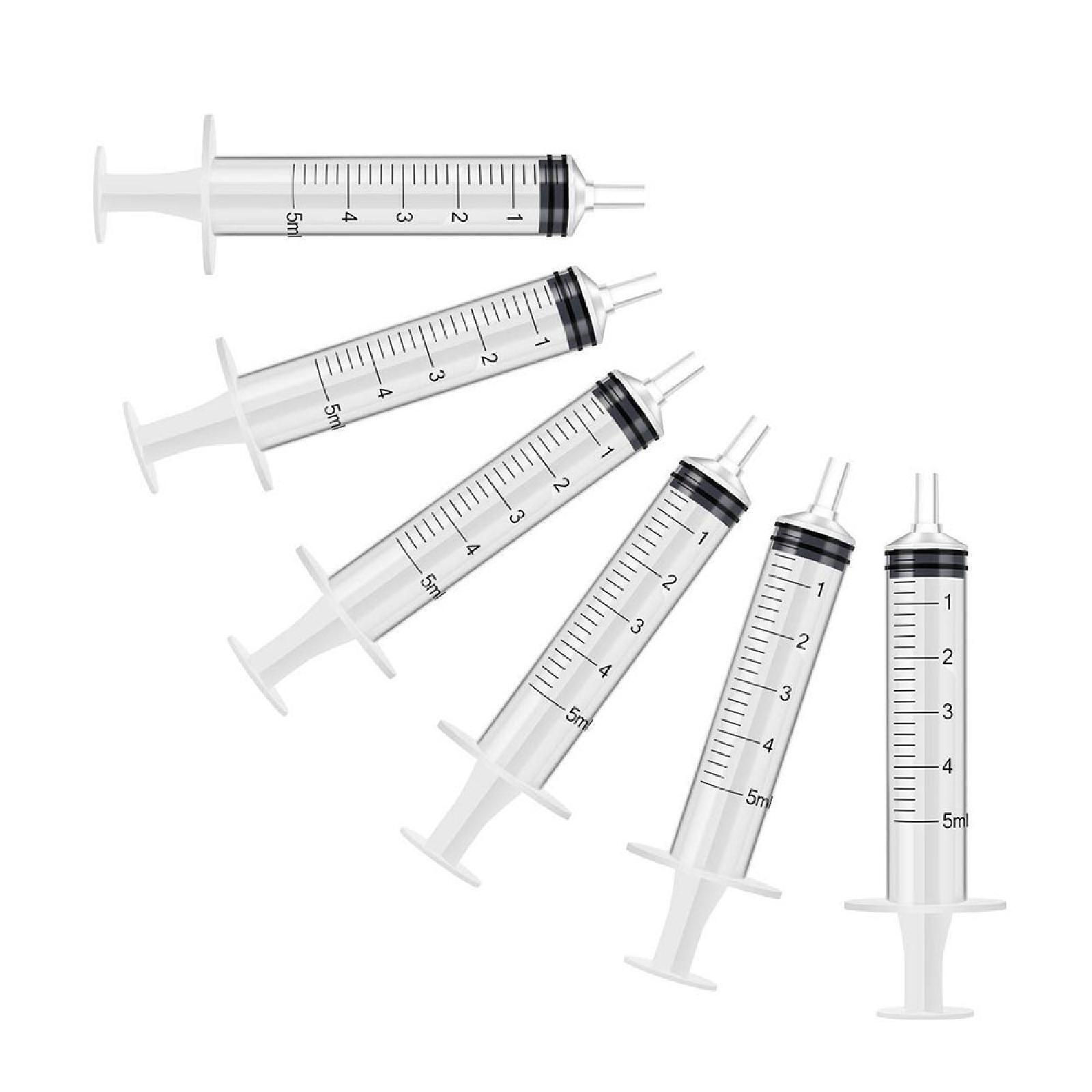 6pcs 5mL Plastic Syringe Hydroponics Analyze Measuring Cubs Syringe For Injector
