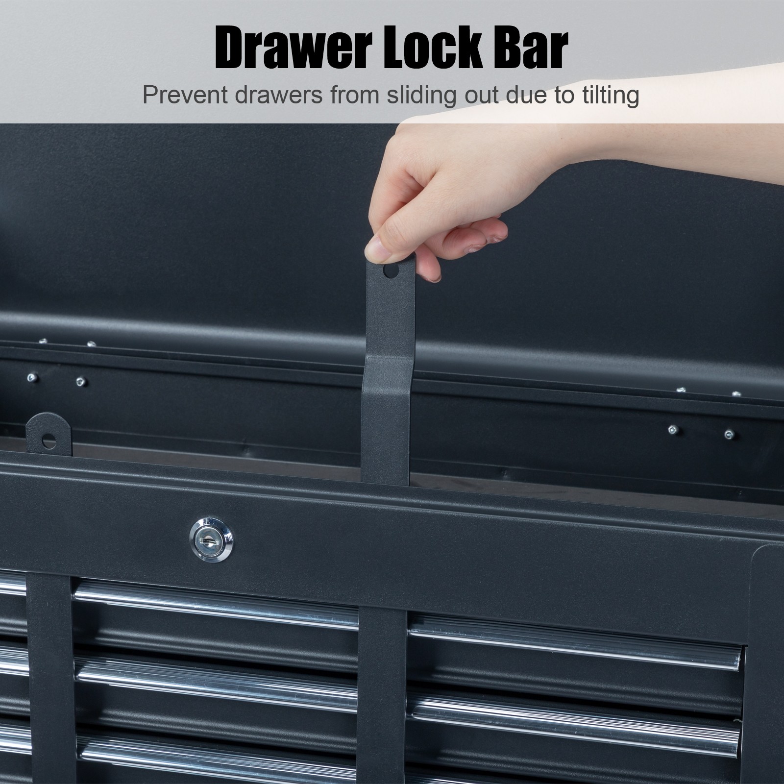 23.8" Tool Chest Steel Tool Storage Box with 5 Drawers & Locking System & Keys