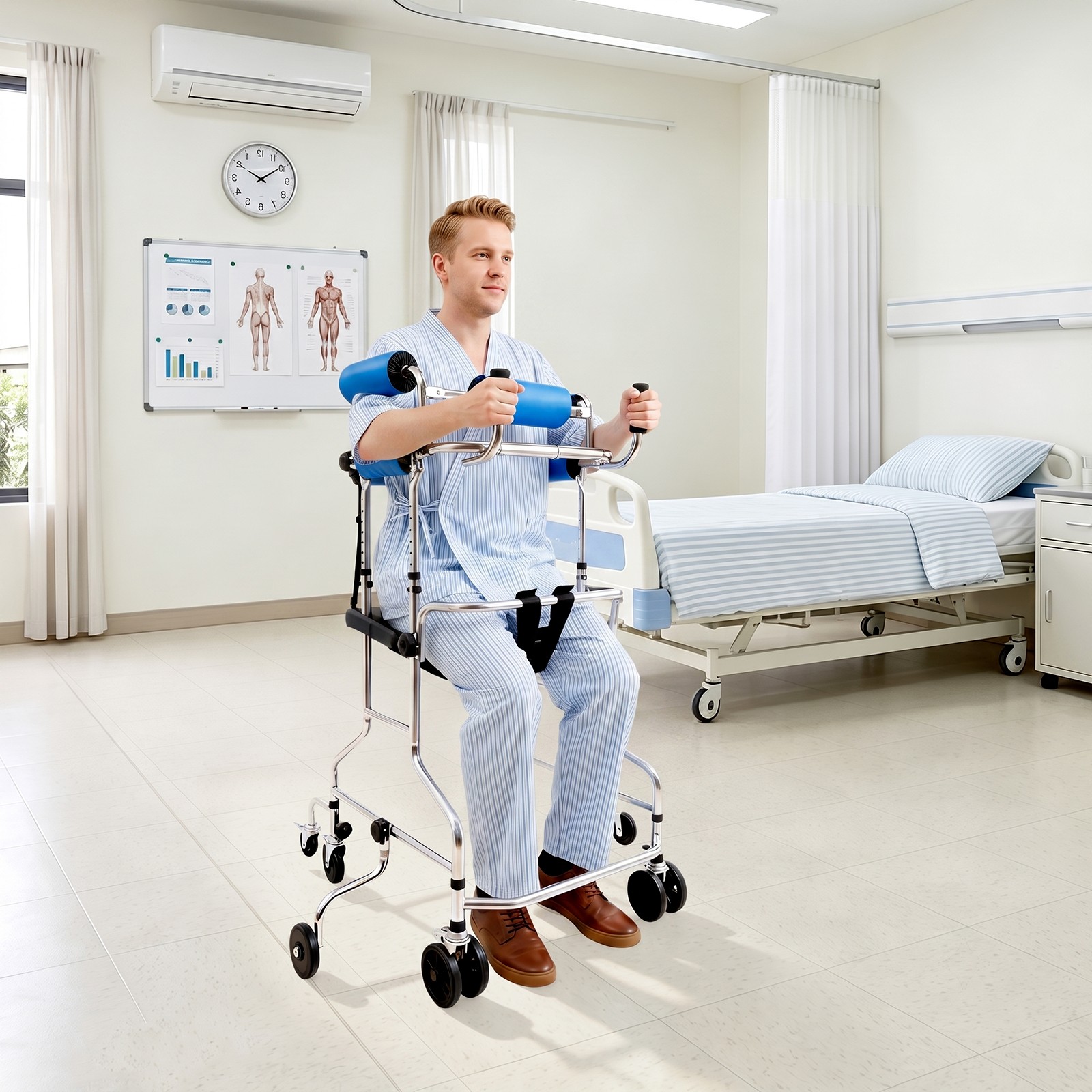 Adult Walker for Seniors Hemiplegia Rehabilitation Standing Frame,Anti Recline