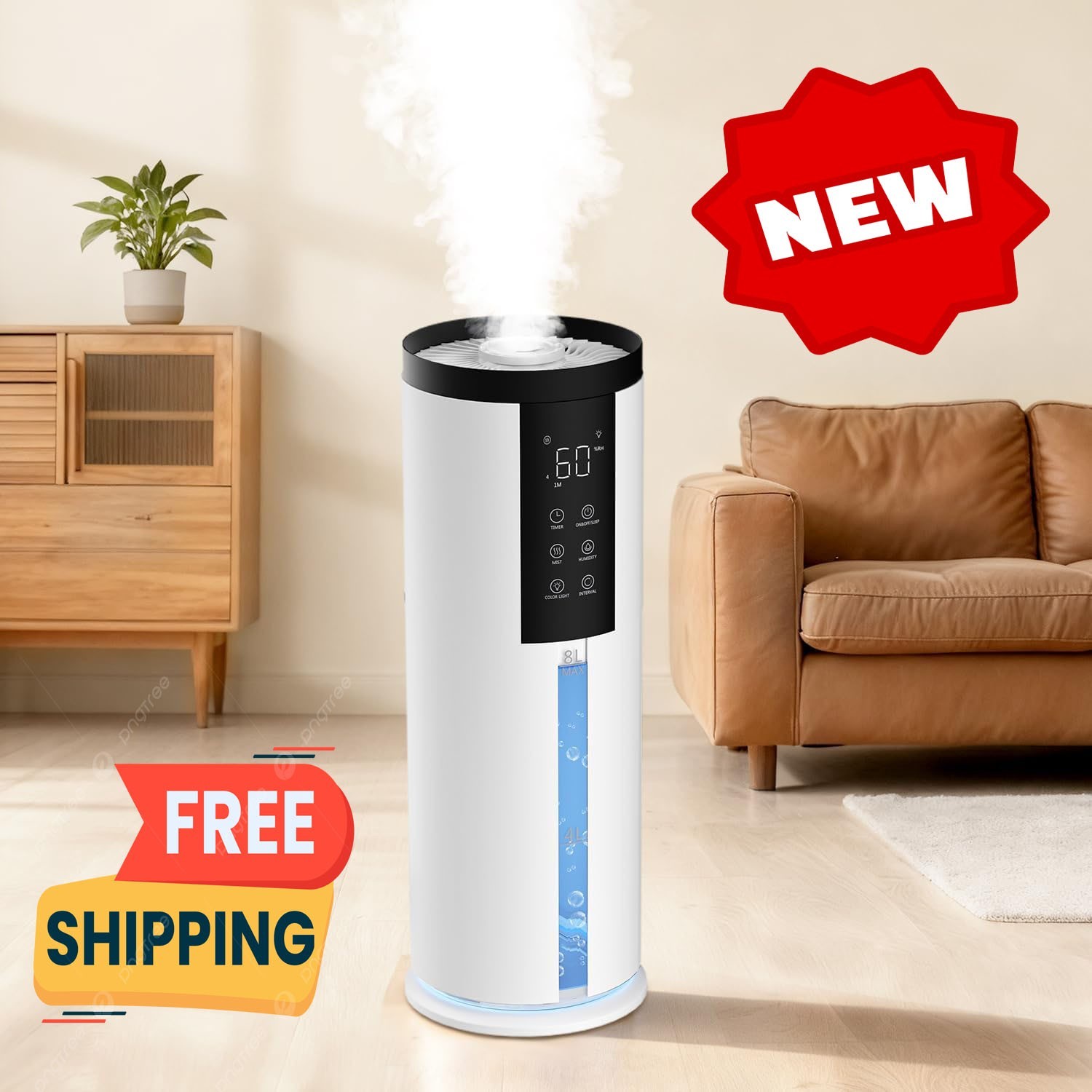 Humidificador para habitaciones grandes de 550 ft² - Humidificador de vapor frío