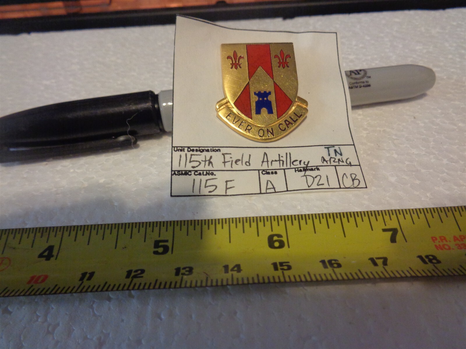 115th Field Artillery D21 Unit Crest, DI, DUI (DRAW#205)