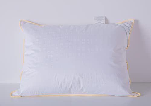 Goose Down Feather Soft Pillows Queen Size One Pack 100% Cotton Supportive Co...