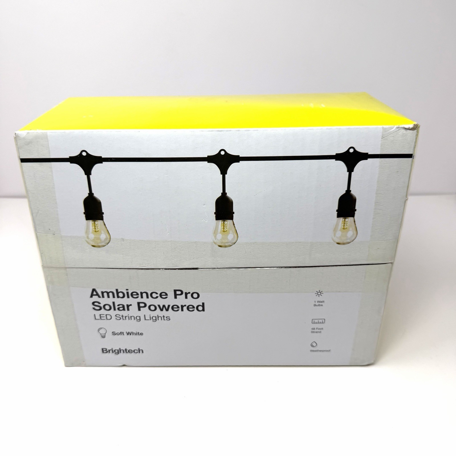 Ambience Pro Solar Powered LED String Lights 48ft Weatherproof Brightech NEW