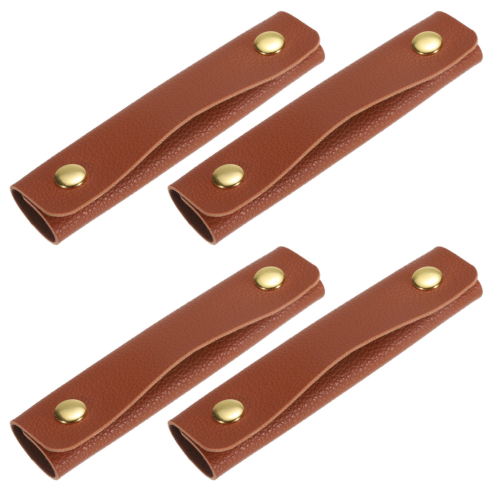 4Pcs PU Leather Luggage Handbag Handle Wrap Covers (Dark Brown)