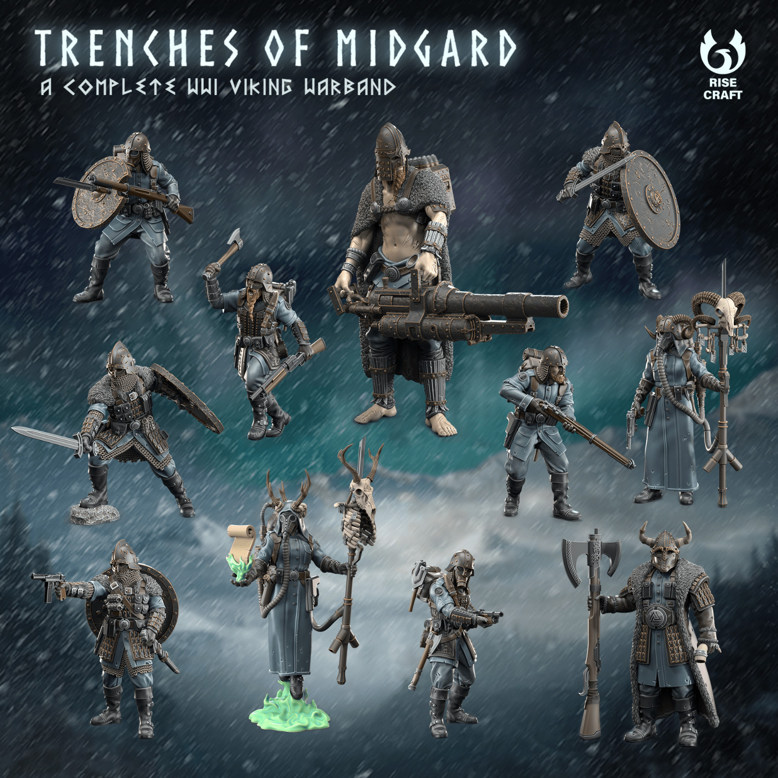 Trench Compatible Viking Miniatures | 32mm Resin | | Grimdark Wargaming Proxies