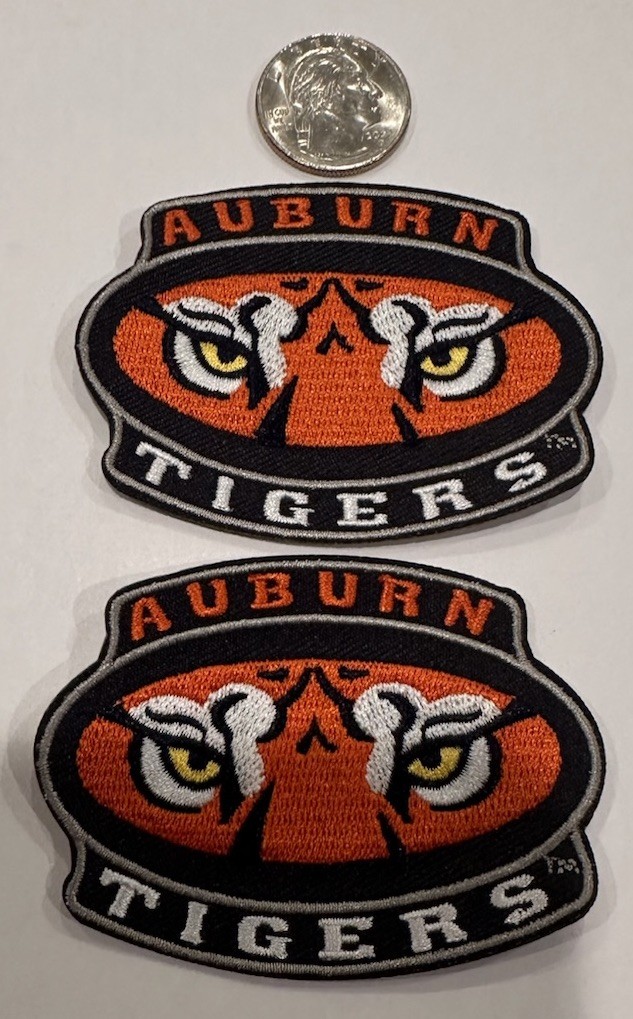 2-Auburn "War Eagle" Tigers Embroidered Iron On Patches 3" x 2” Awesome!