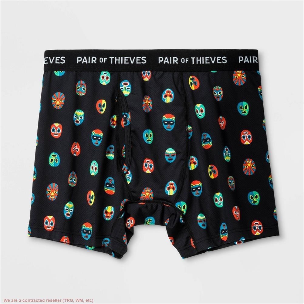 Pair of Thieves Men's Super Fit Novelty Masks Boxer Briefs L *SEE DEAL!!!*