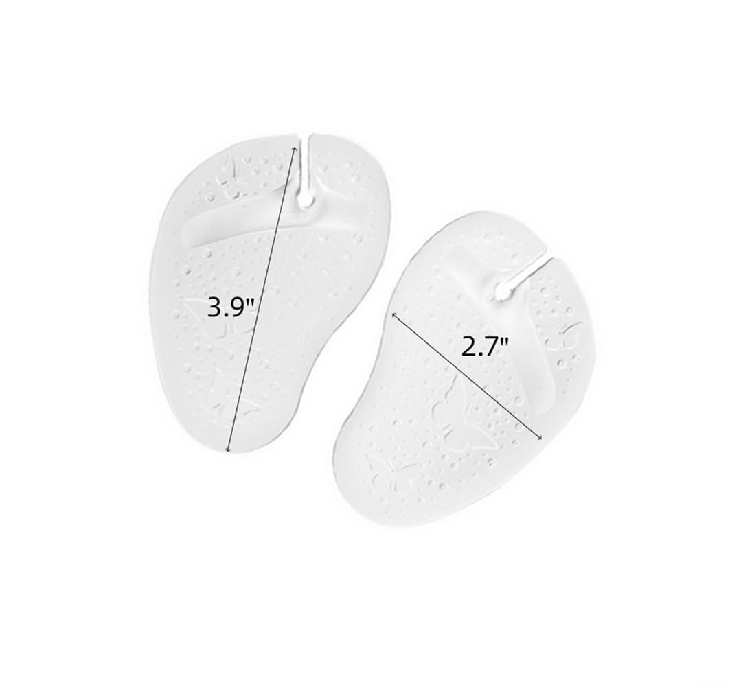 3 Pairs Clear Butterfly Pattern Silicone Thong Sandal Forefoot Insoles Pads F...