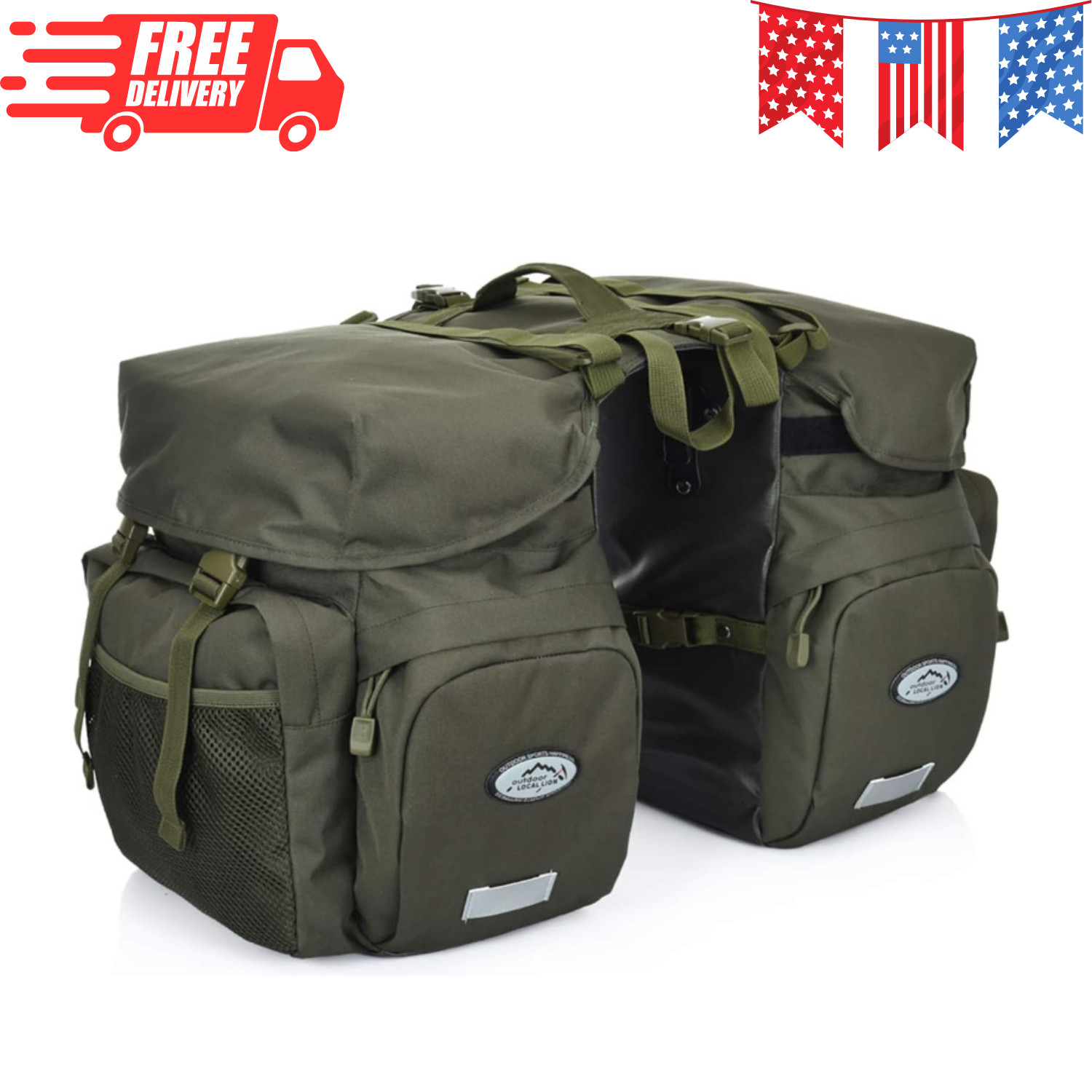 50L Bike Panniers for Bicycles, Waterproof Bicycle Commuting Saddle Bags