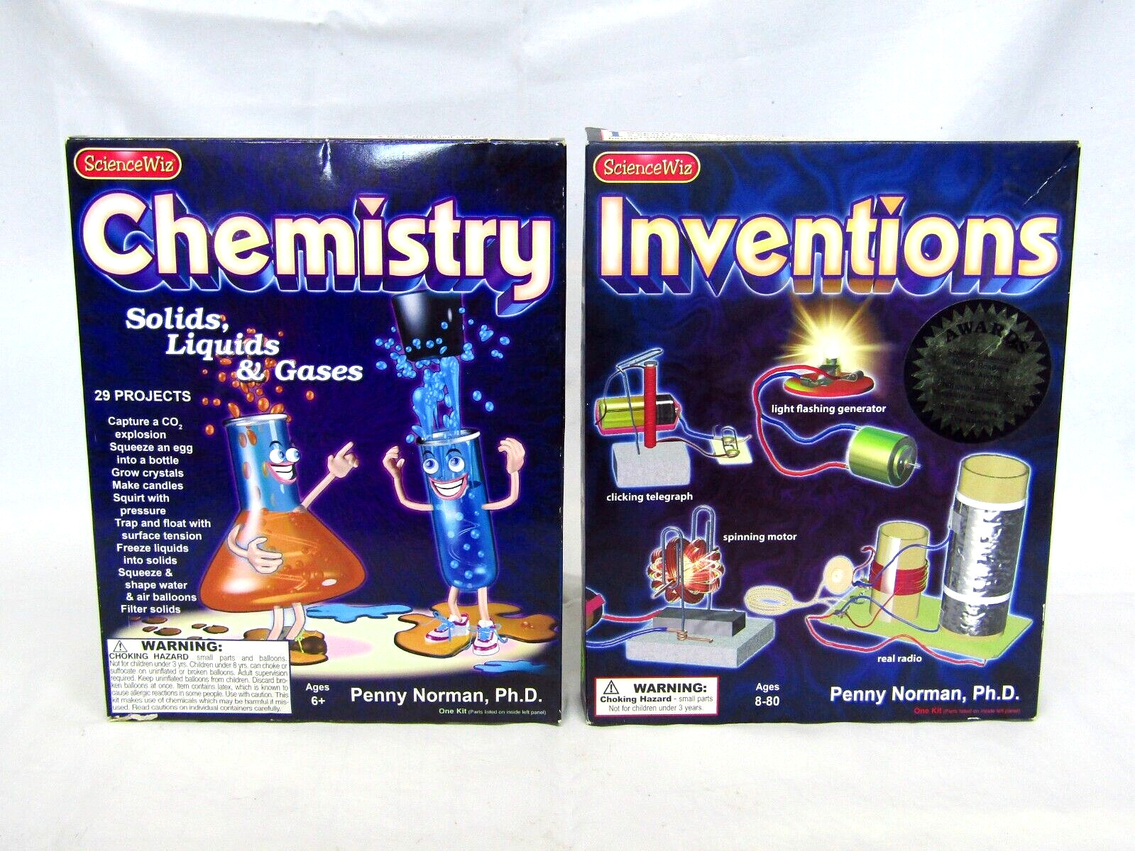 Lot of 2 Science Wiz Educational Activity Kits - Chemistry and Inventions