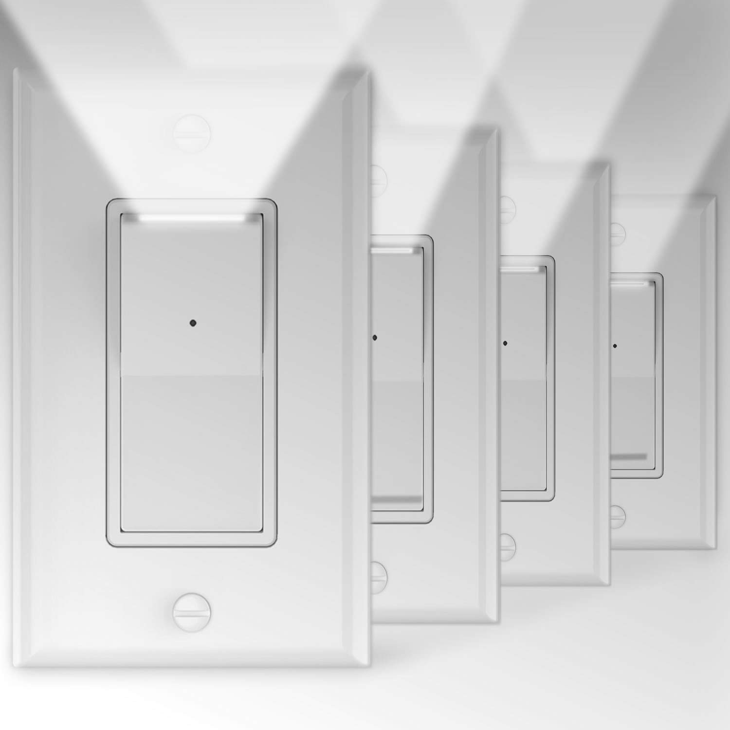 4 Pack Illuminated Light Switch, Lightswitch W LED Night Light, Automatic On/Off