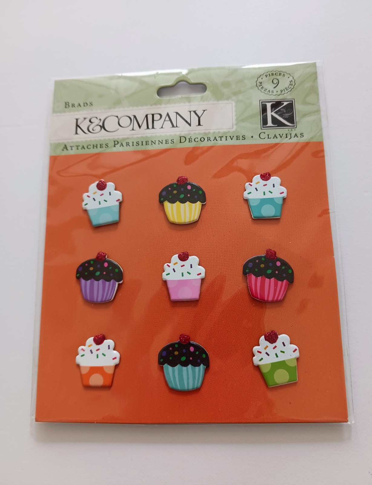 K&Company - Cupcake Brads - Embellishments - Retired  - NEW