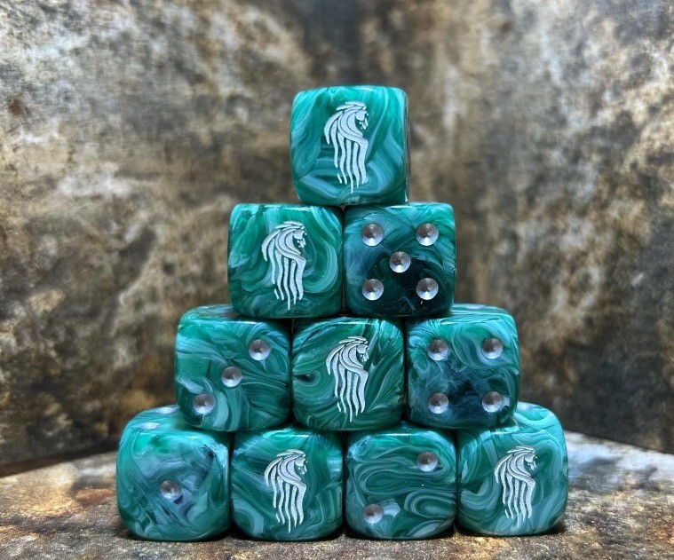 Rohan, Inspired Custom  Dice, Ideal for Games like AOS & Lord of the Rings