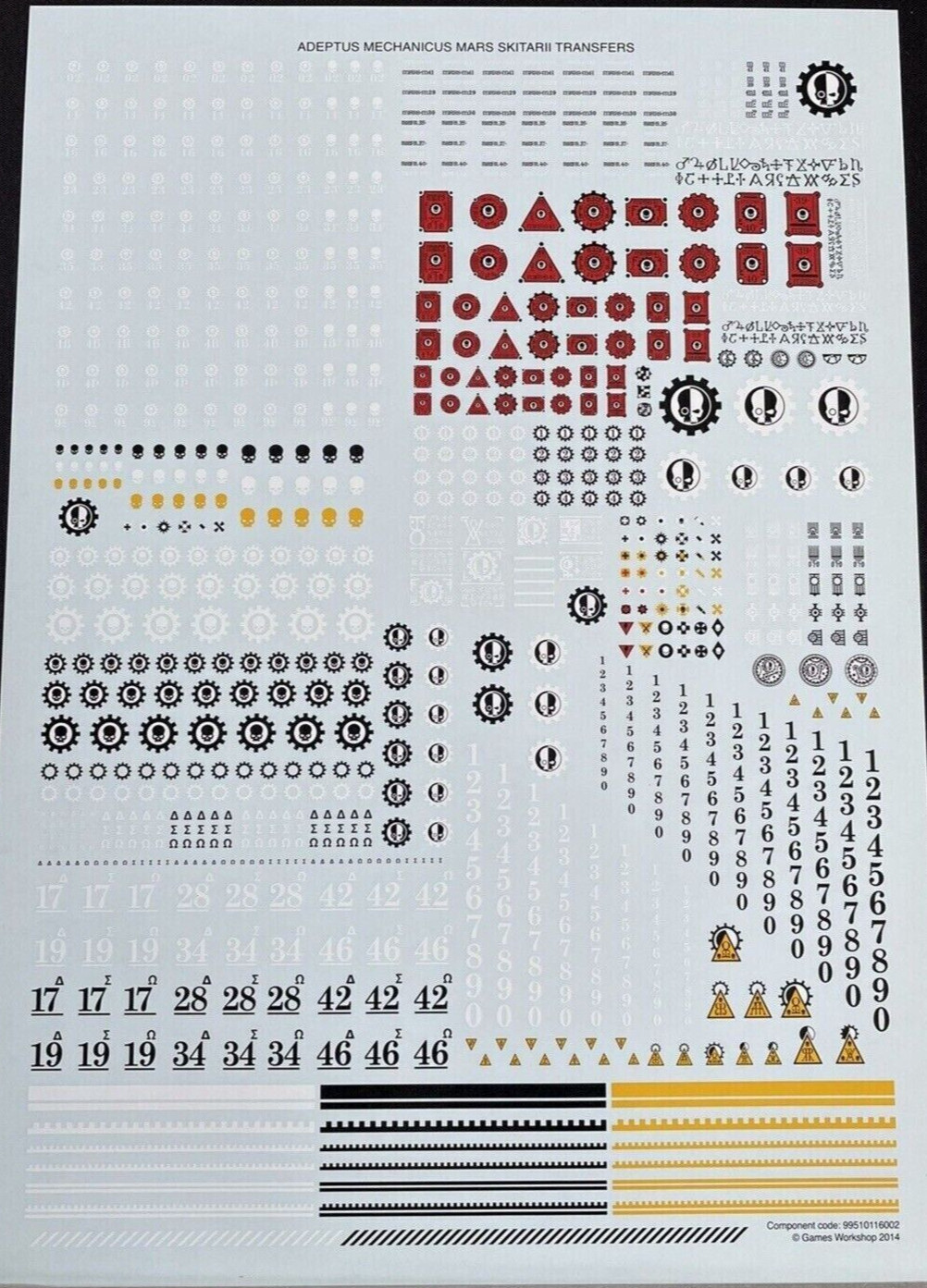 Warhammer 40k Adeptus Mechanicus Mars Skitarii transfer sheet - New