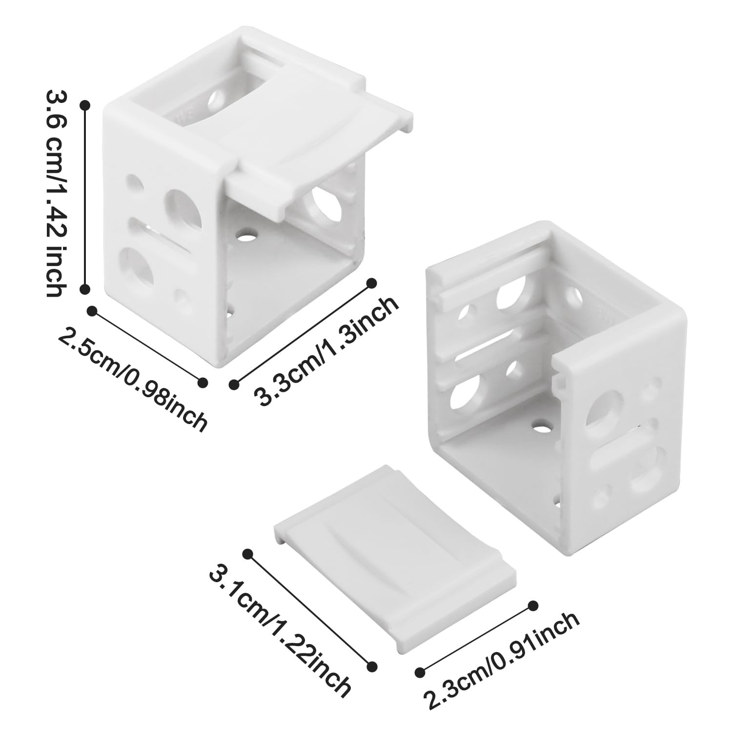 12 Pcs 1 Inch Blind Brackets Mini Blinds Box Mounting White