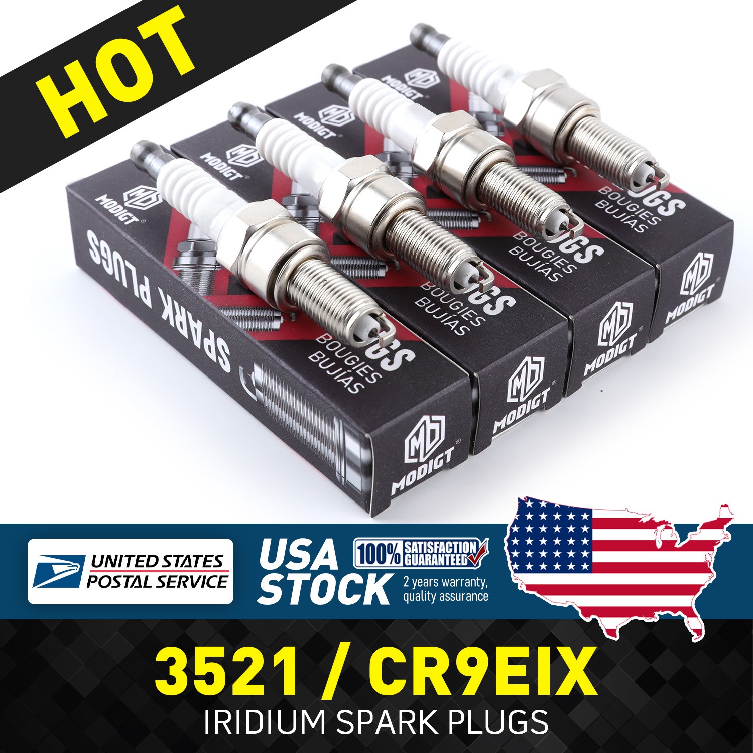 4x OEM CR9EIX 3521 Iridium IX Spark Plug For SUZUKI GSXR Motorcycle Tune Up US