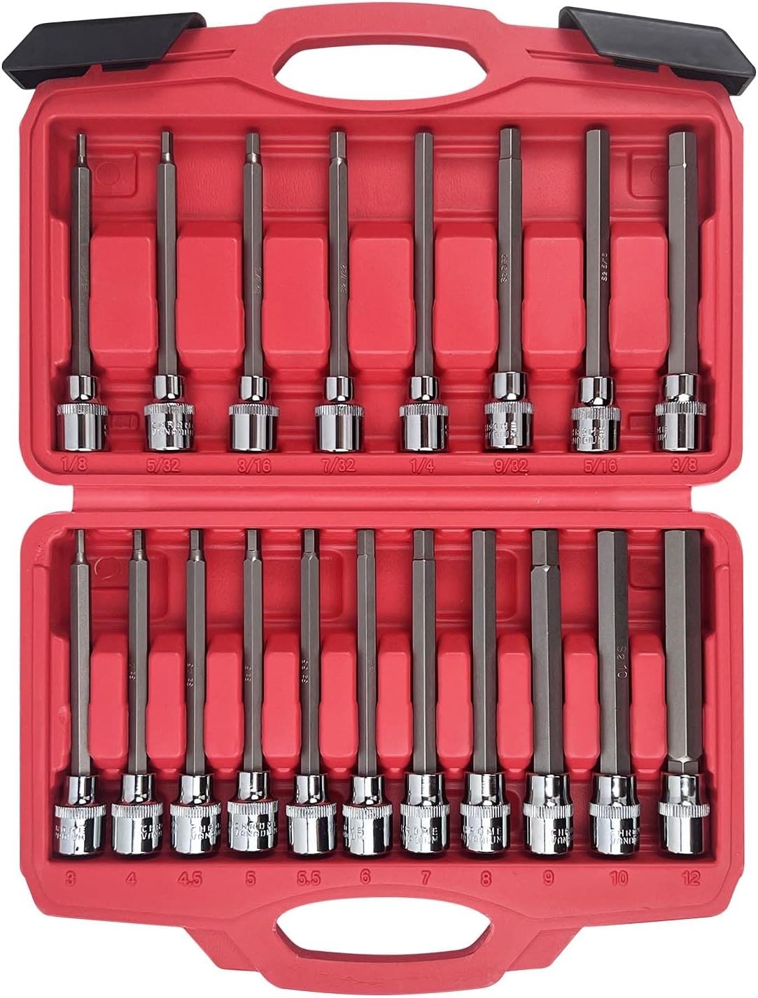 19-Piece 3/8" Drive Socket Set Metric & SAE Tool Kit | Chrome Alloy Steel