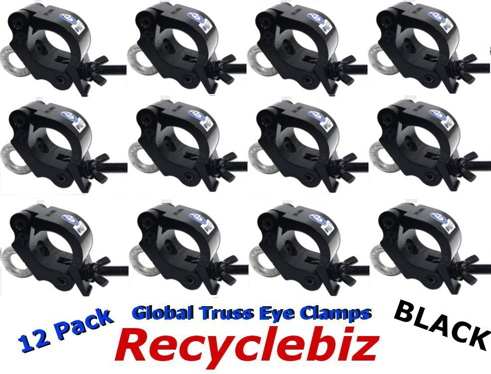 Global Truss Eye Clamp 2" (12 PACK) Black Finish Clamps Same day free shipping