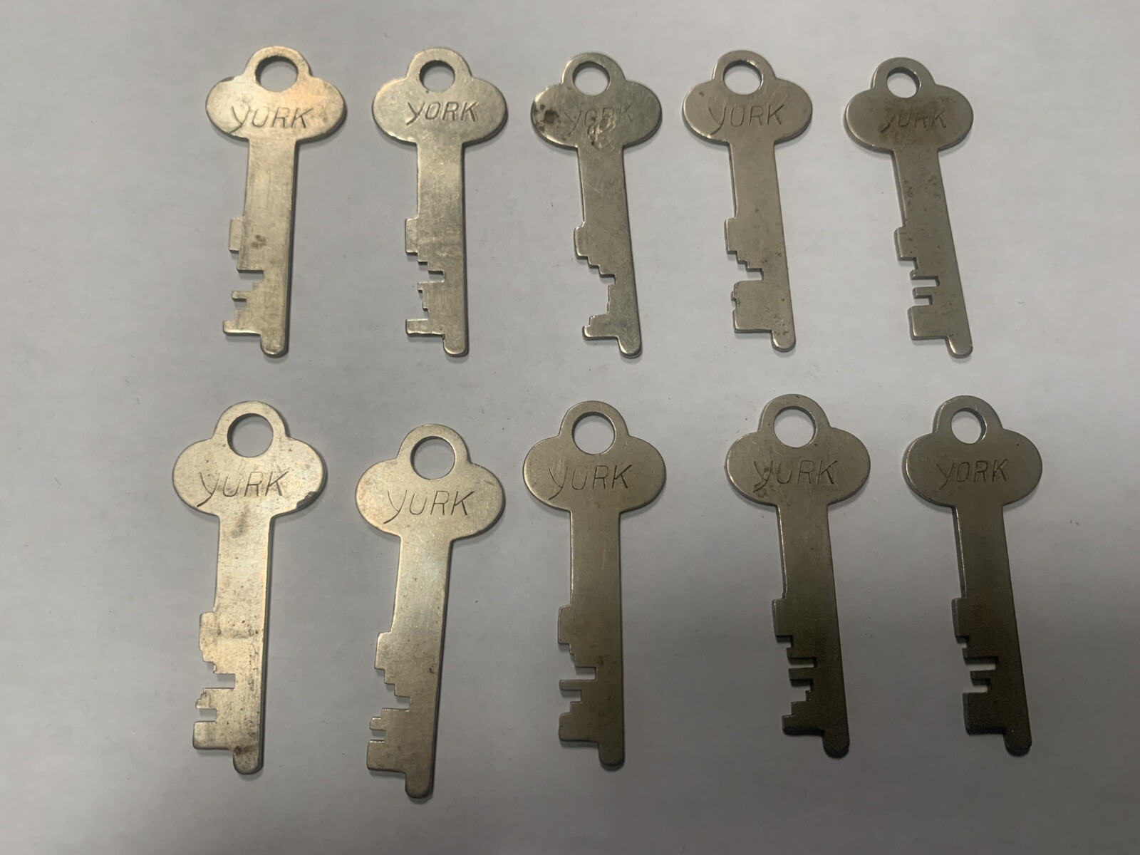 Vtg. York Diebold Keys for Safety Deposit Box Lot of 10 Exc. Vintage Condition !