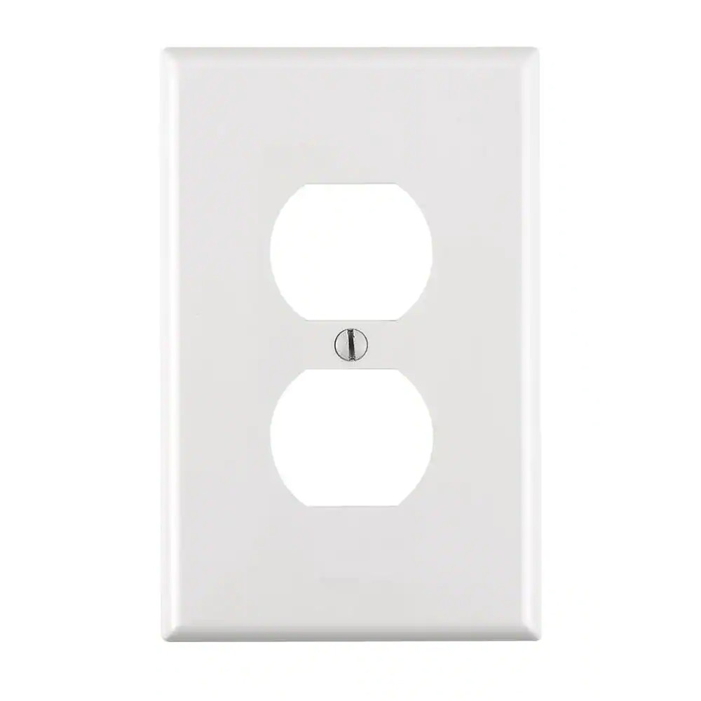 1-Gang White Duplex Outlet Receptacle Nylon Midway Midsize Wall Plate (1-Pack)