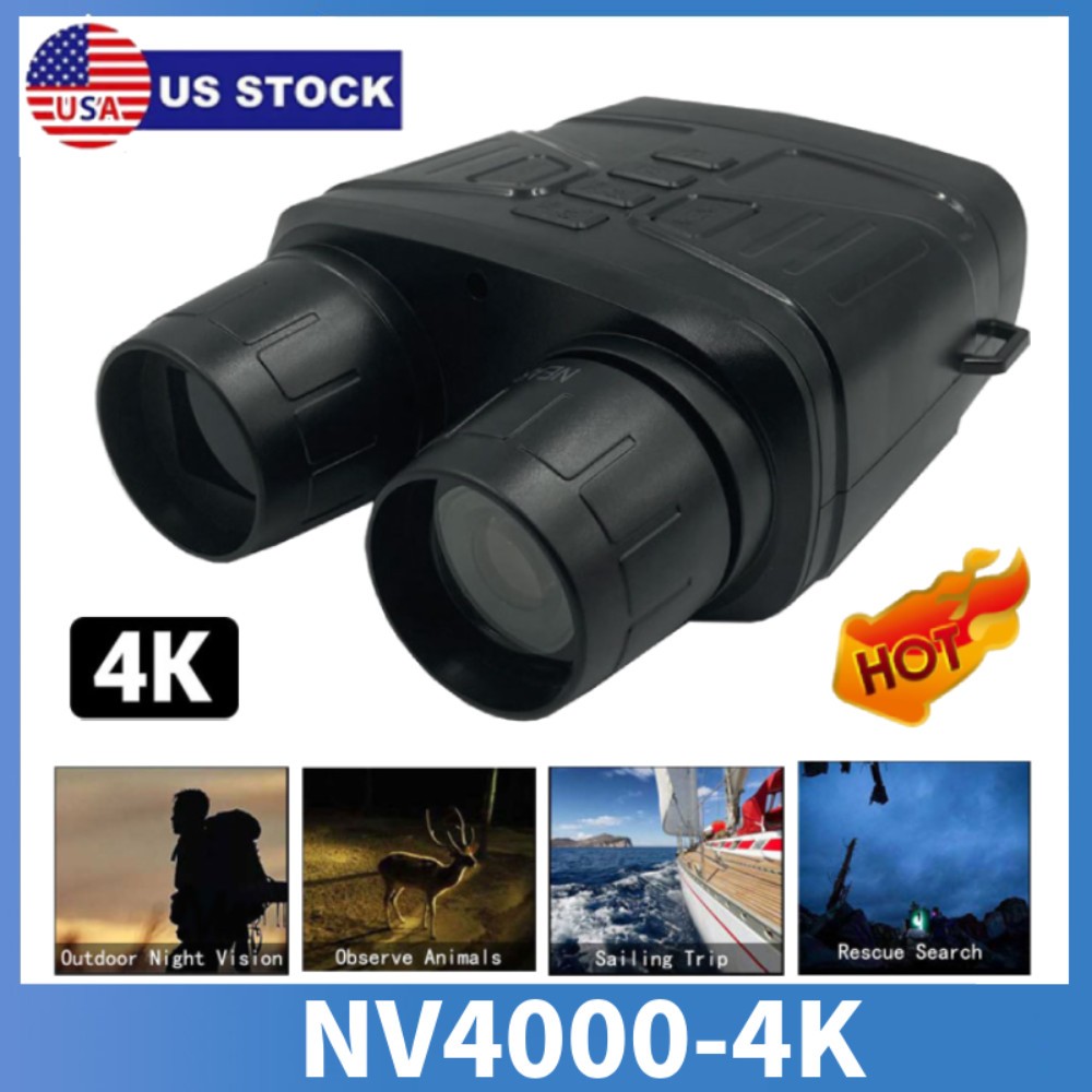NV4000 4K Digital Night Vision Video Recording IR Hunting 5X Binocular Telescope