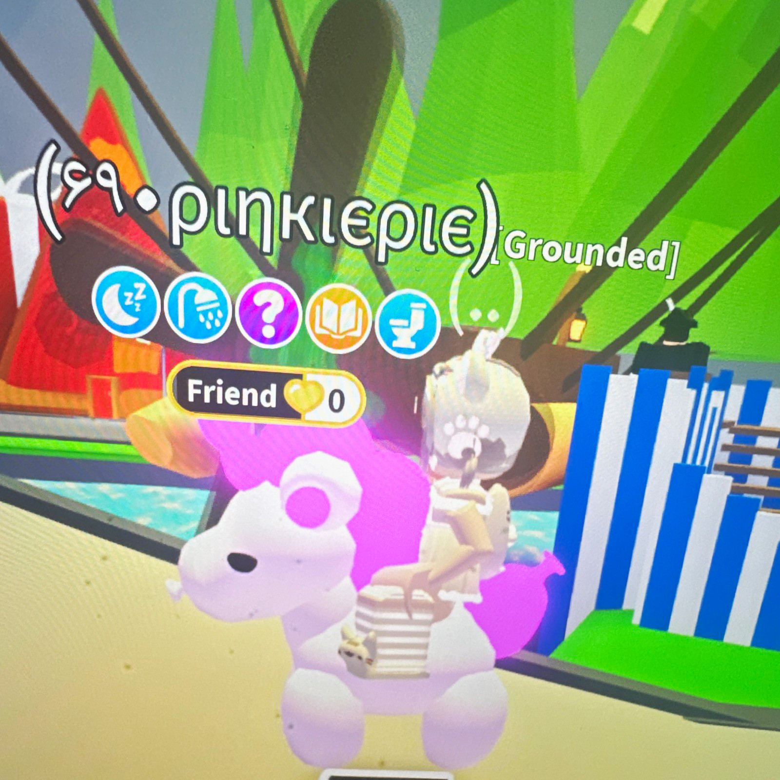 Neon ballon unicorn adopt me( asking 178 sngf)