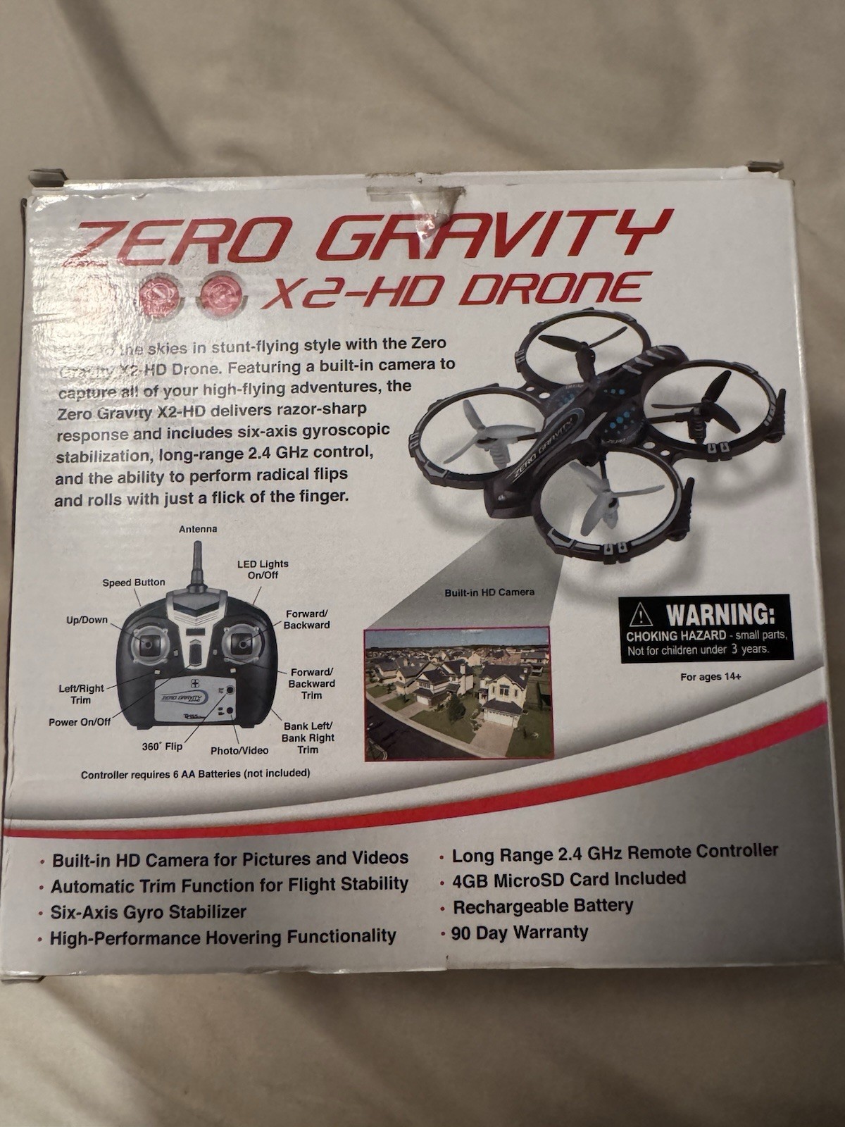 Drone Zero Gravity X2-HD Quadcopter HD Camera 360 Flips 4CH 70356