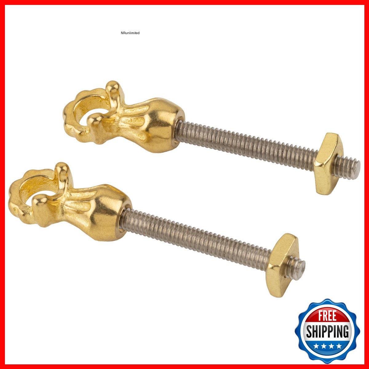 Fancy Brass Eye Bolts with Nuts - Pack of 2 - FB2-B