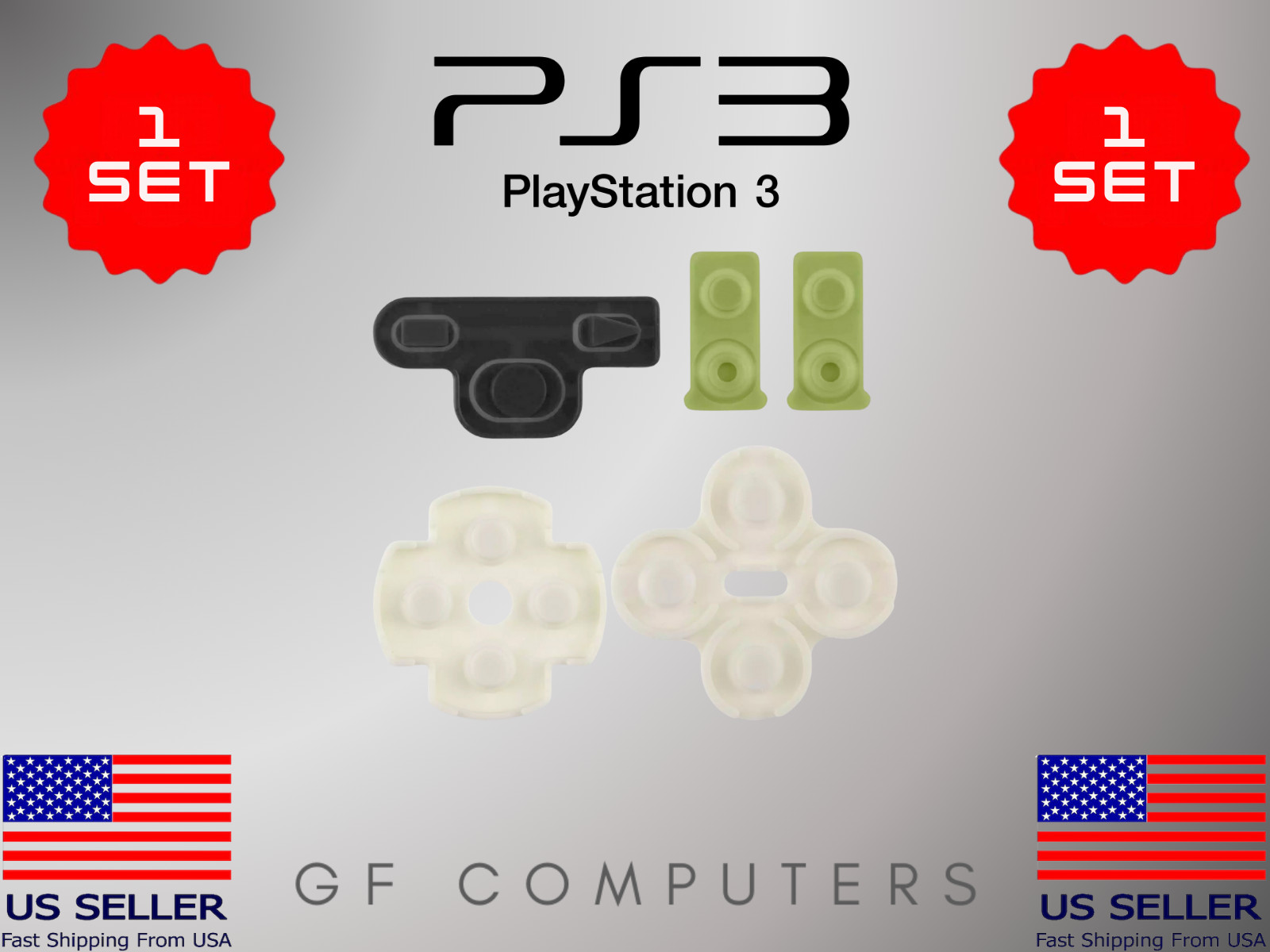 1 Set Playstation 3 PS3 Controller Repair Conductive Silicon Pads Replacement