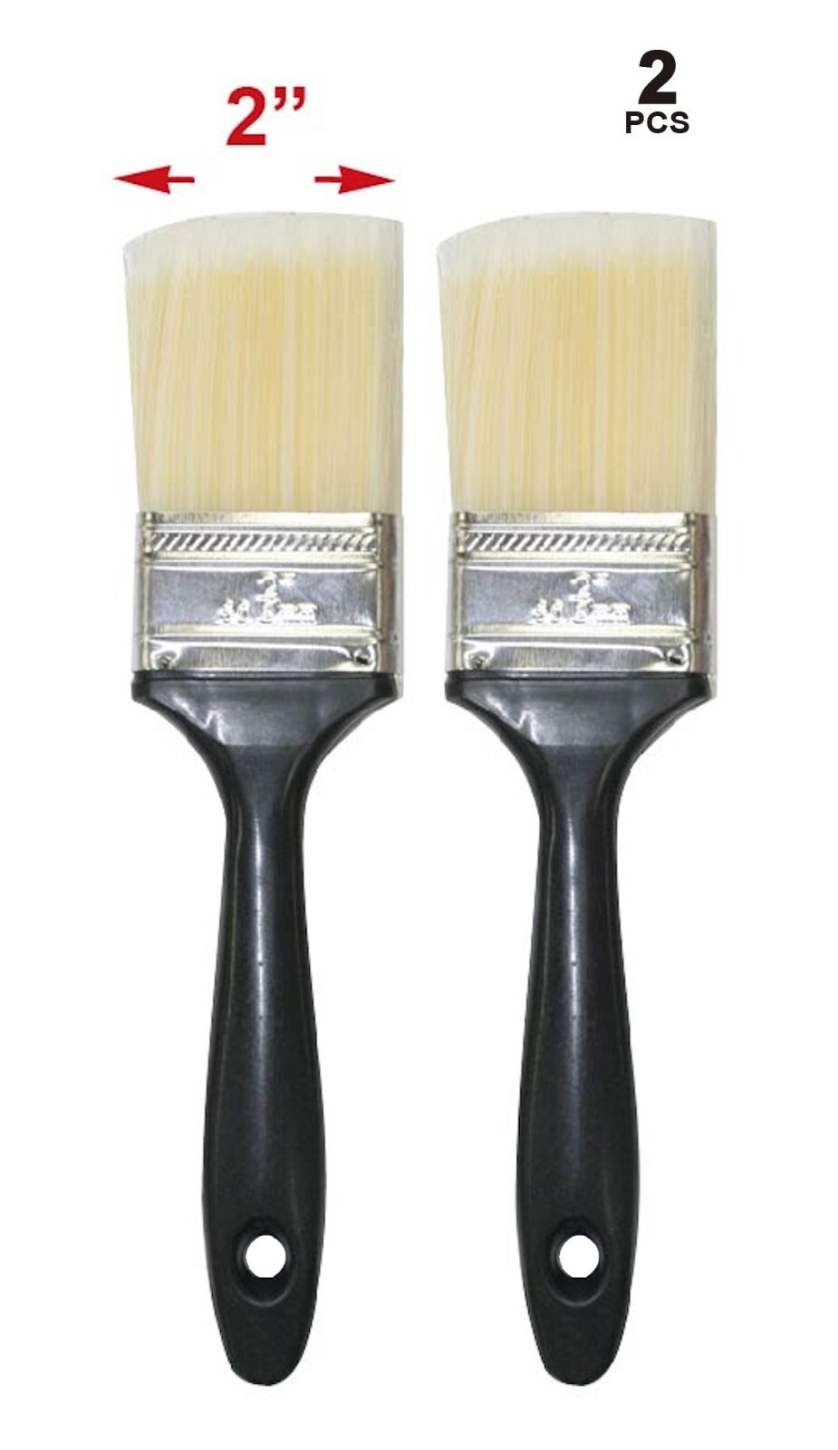 Wall Paint Brush 2 Inches Suitable for Water and Oil Based Applications, 2 Piece
