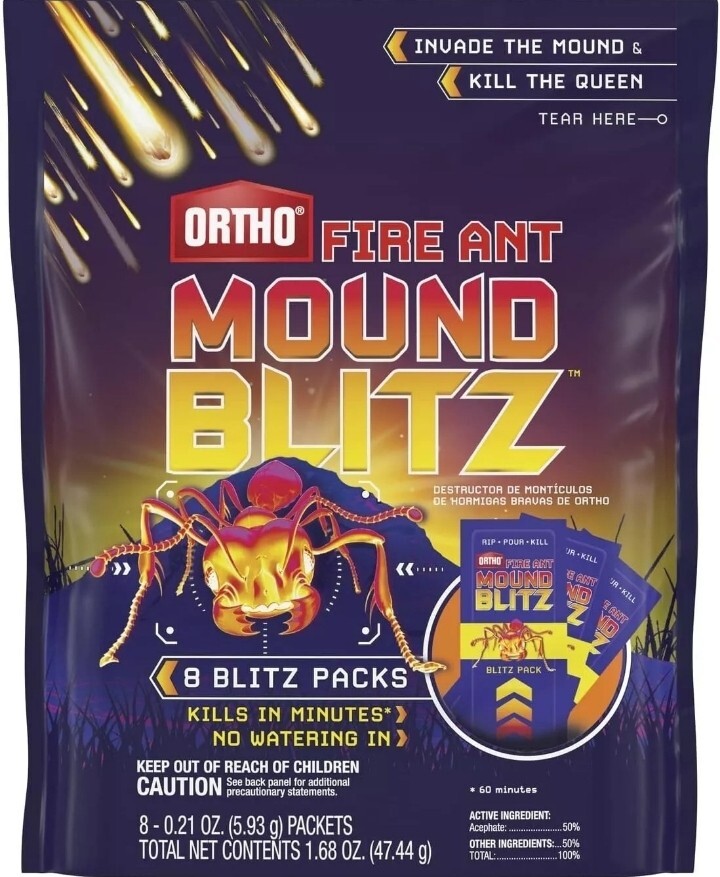 Ortho Fire Ant Mound Blitz - Fire Ant Killer (8 Pre-Measured Packs Per Bag)