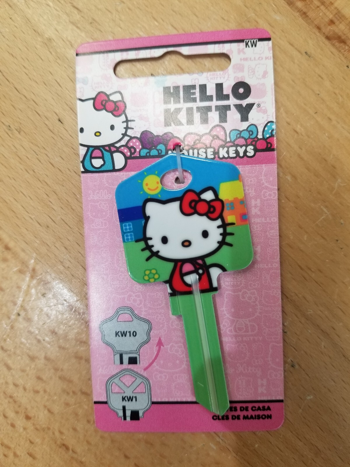 HELLO KITTY GREEN KWIKSET KW1/KW10 KEYBLANK - READ DETAILS BELOW
