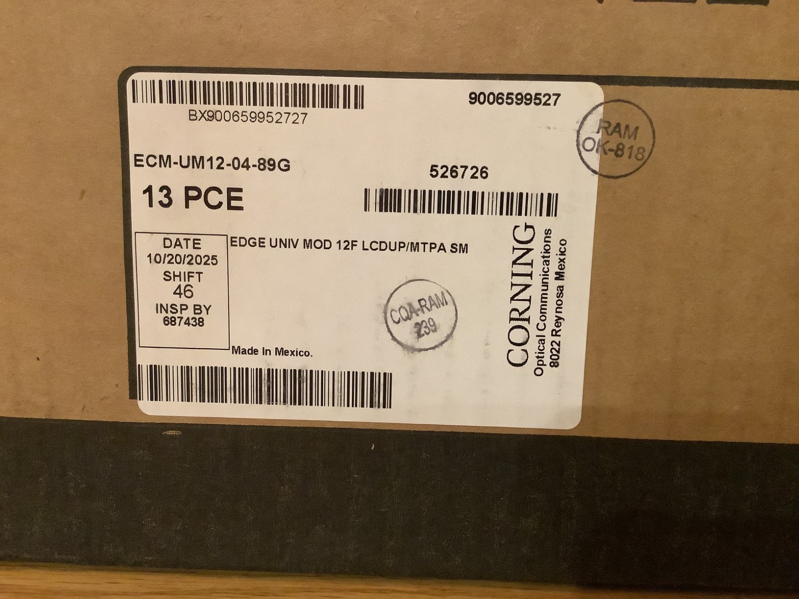 🔥🔥 Corning Pretium EDGE® LC to MTP Cassette Module ECM-UM12-04-89G