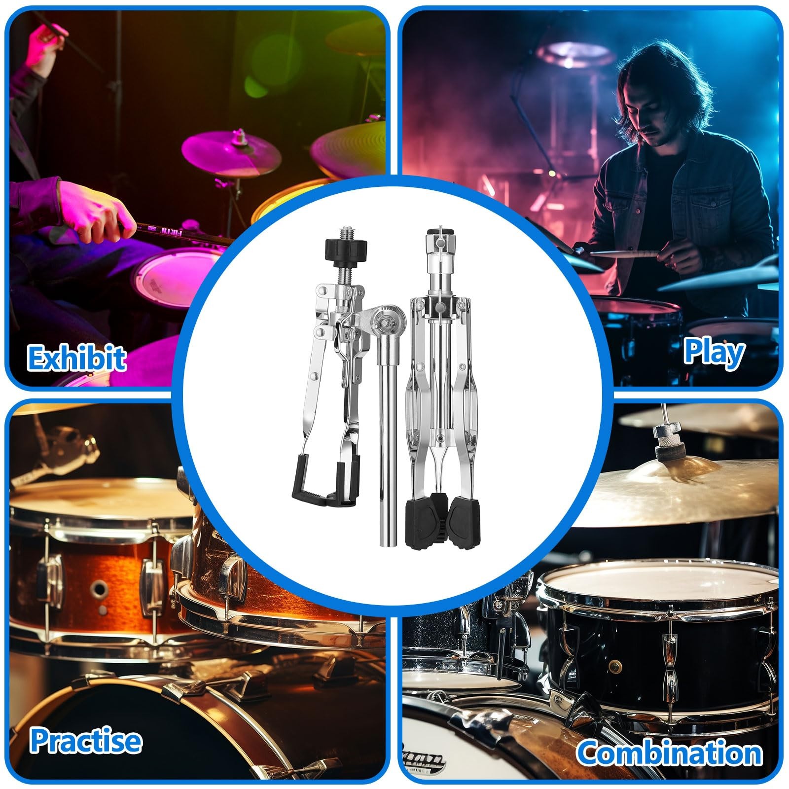 Double Braced Adjustable Snare Drum Stand Tripod For 1014 Inch Drum Set